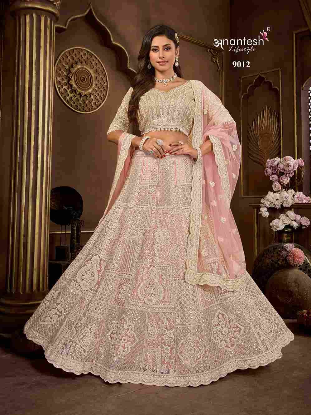 Light Pink and White Wedding Lehenga