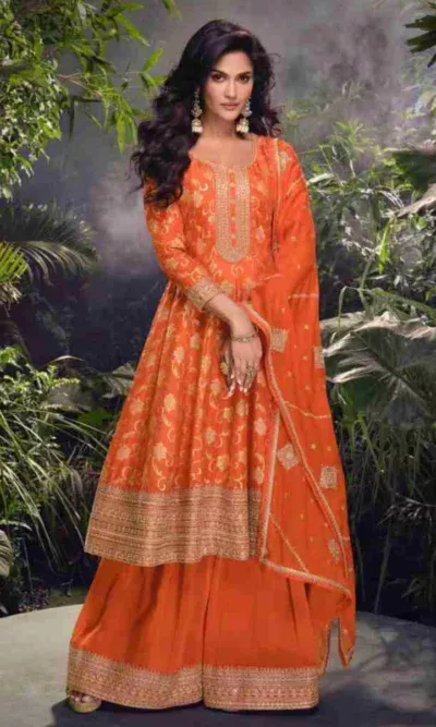 Orange Gharara Plazzo