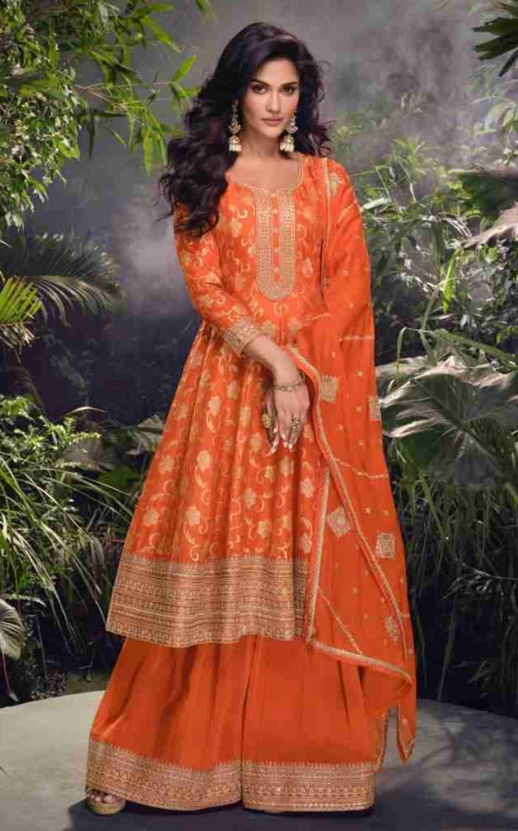 Orange Gharara Plazzo