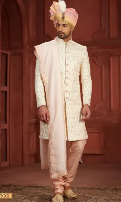 Elegant Pure Silk Sherwani