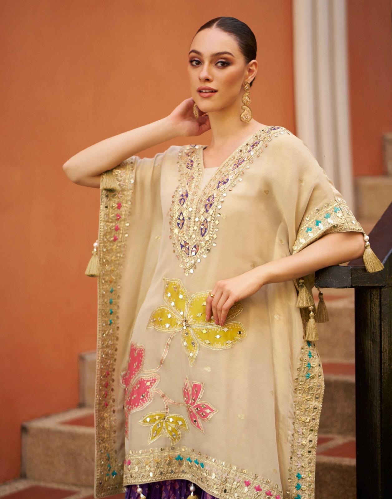 Viscose Hand Mirror Work Kaftan Suits - Image 7