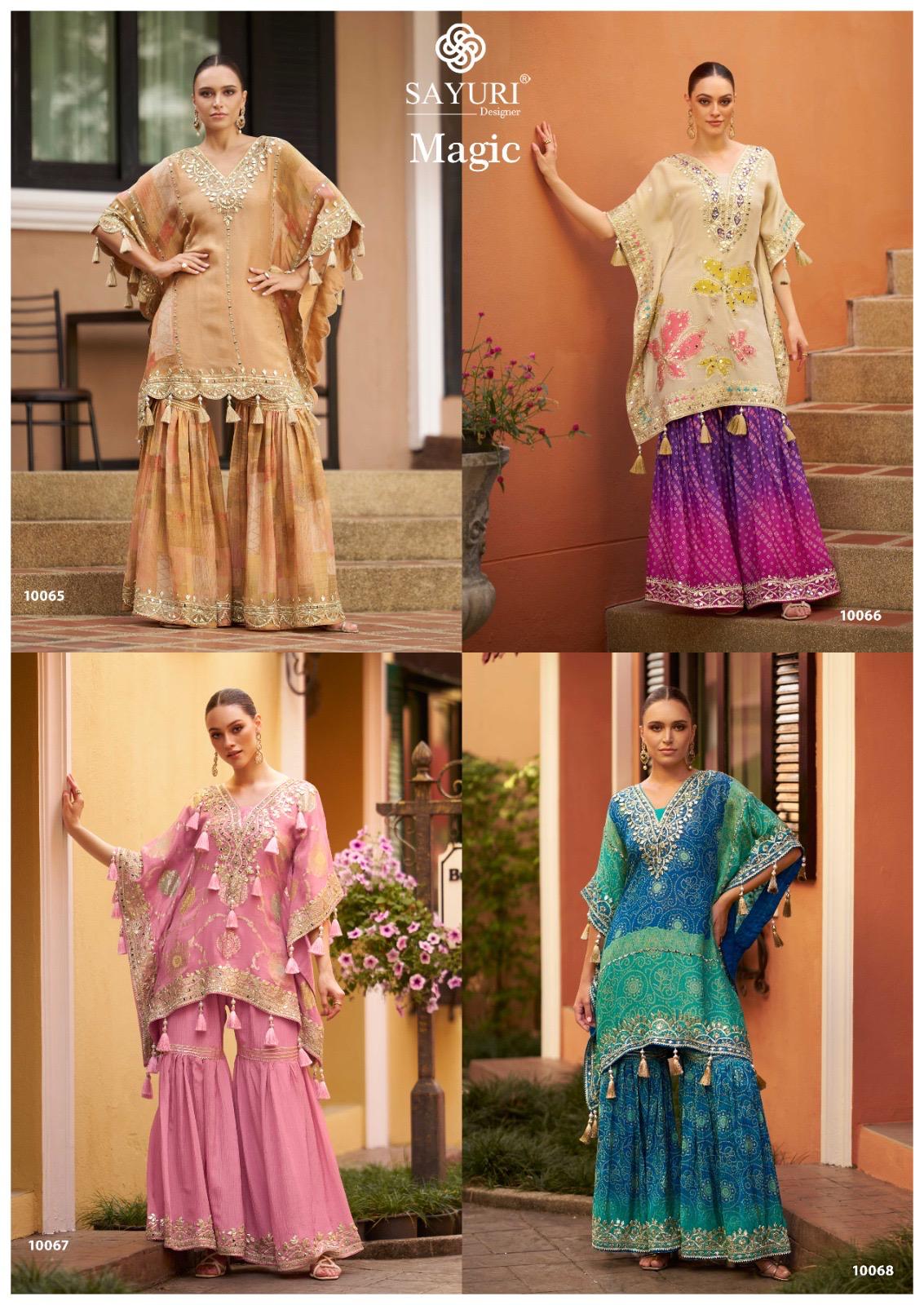 Viscose Hand Mirror Work Kaftan Suits