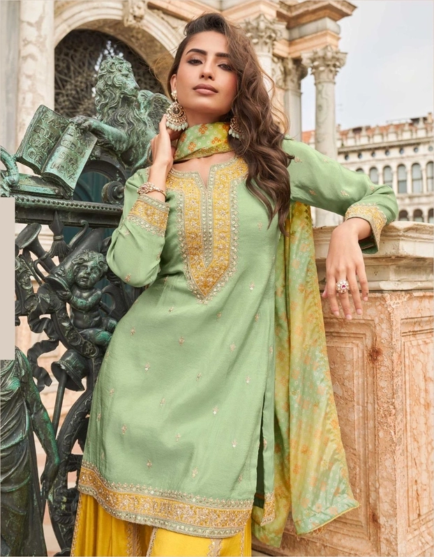 Designer Simar Silk Salwar Suit - Image 9