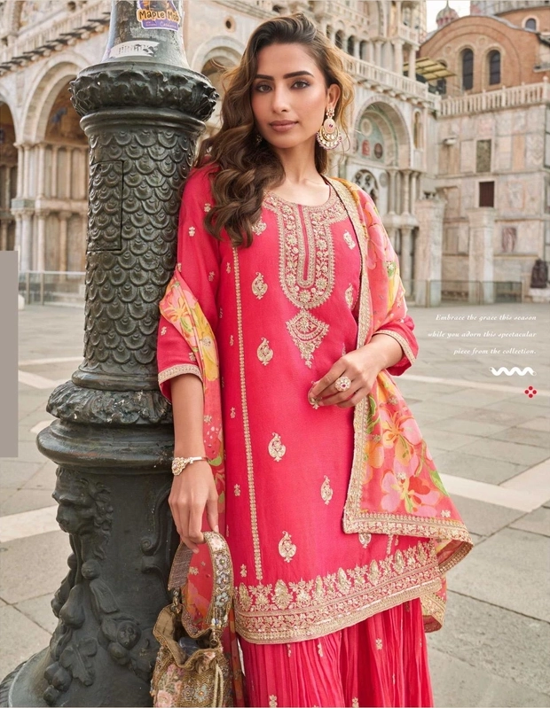Designer Simar Silk Salwar Suit - Image 7