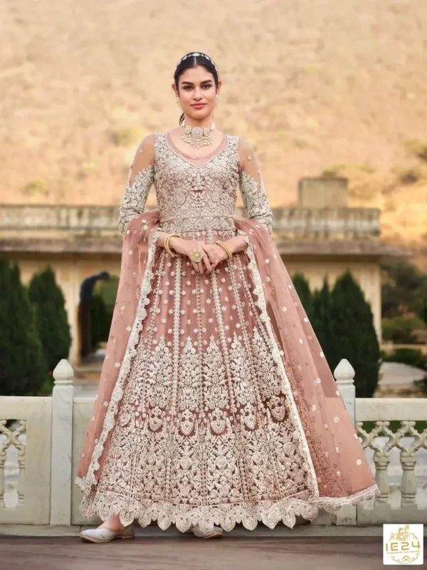 Senhora Anokhi Pure Butterfly Net Designer Heavy Work Suits - Image 2