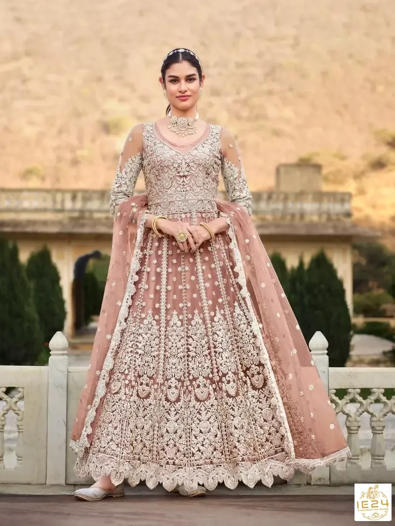 Senhora Anokhi Pure Butterfly Net Designer Heavy Work Suits - Image 2