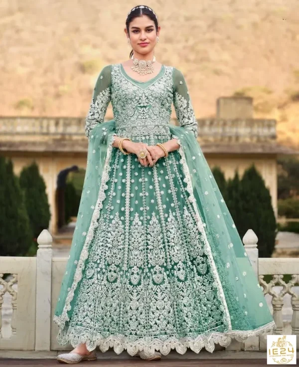 Senhora Anokhi Pure Butterfly Net Designer Heavy Work Suits - Image 3