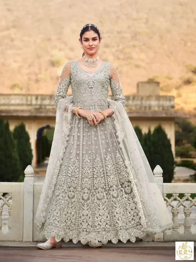Senhora Anokhi Pure Butterfly Net Designer Heavy Work Suits