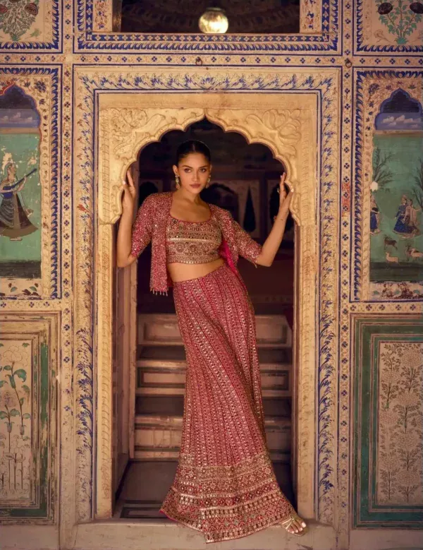 Georgette Indo Western Party Wear Suit - Image 3