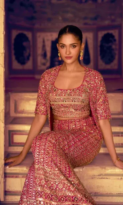 Georgette Indo Western Party Wear Suit
