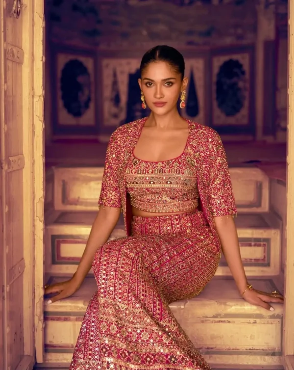 Georgette Indo Western Party Wear Suit