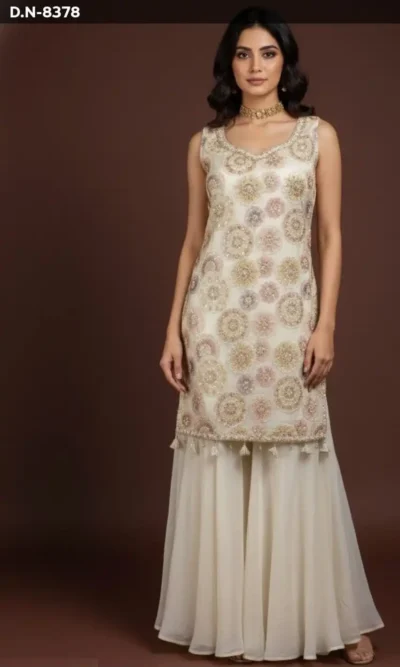 Beige Fancy Designer Salwar Suit