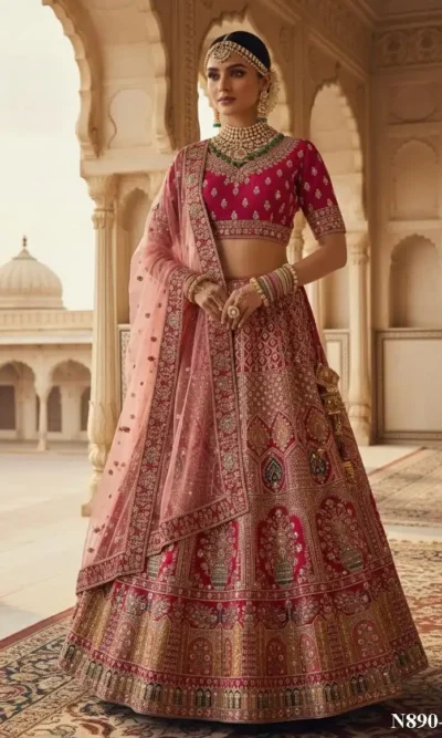 MAHOTSAV GHUNGHAT VELVET LEHENGA CHOLI 1