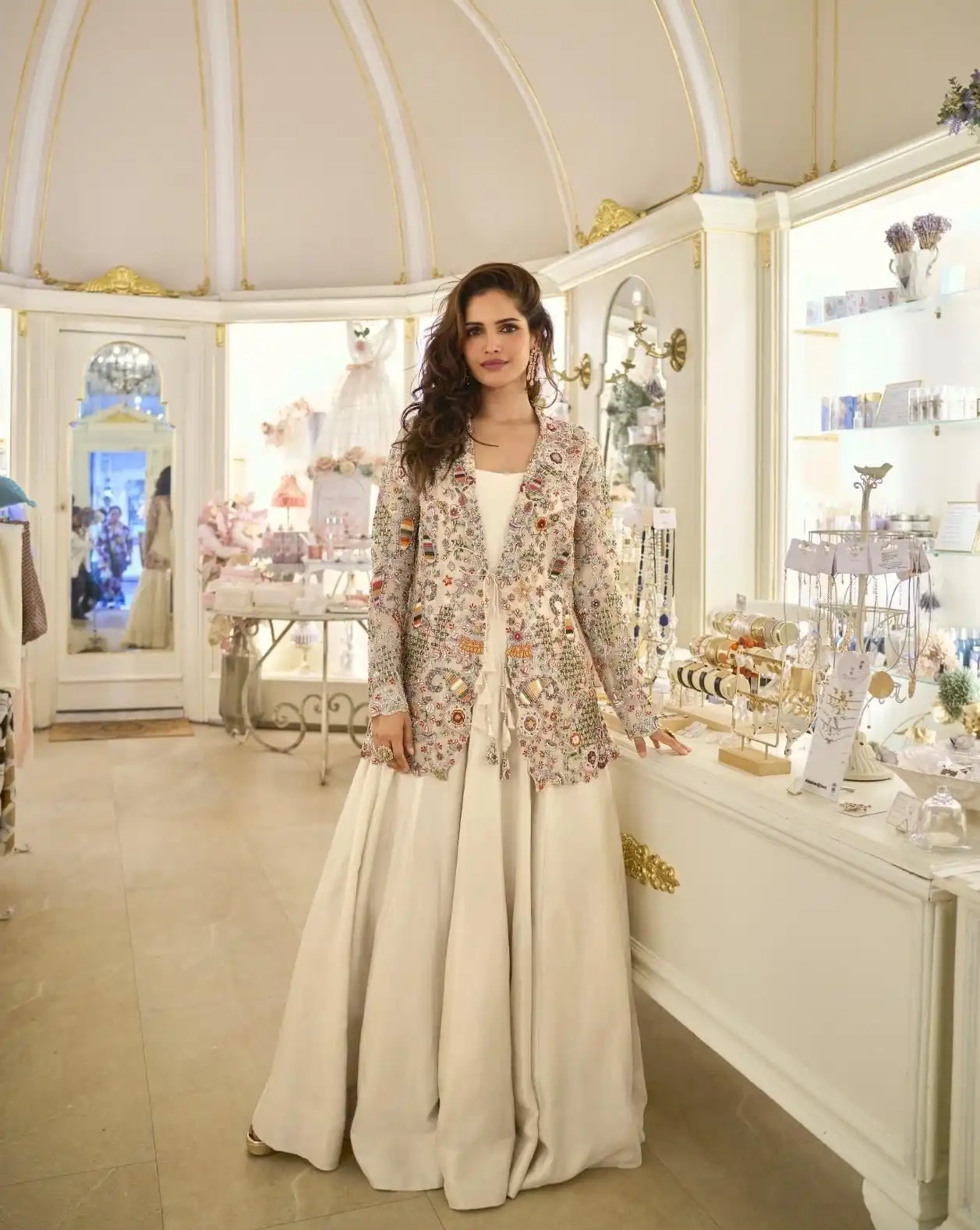 BELINA SILK BEADS EMBROIDERED GOWN - Image 6