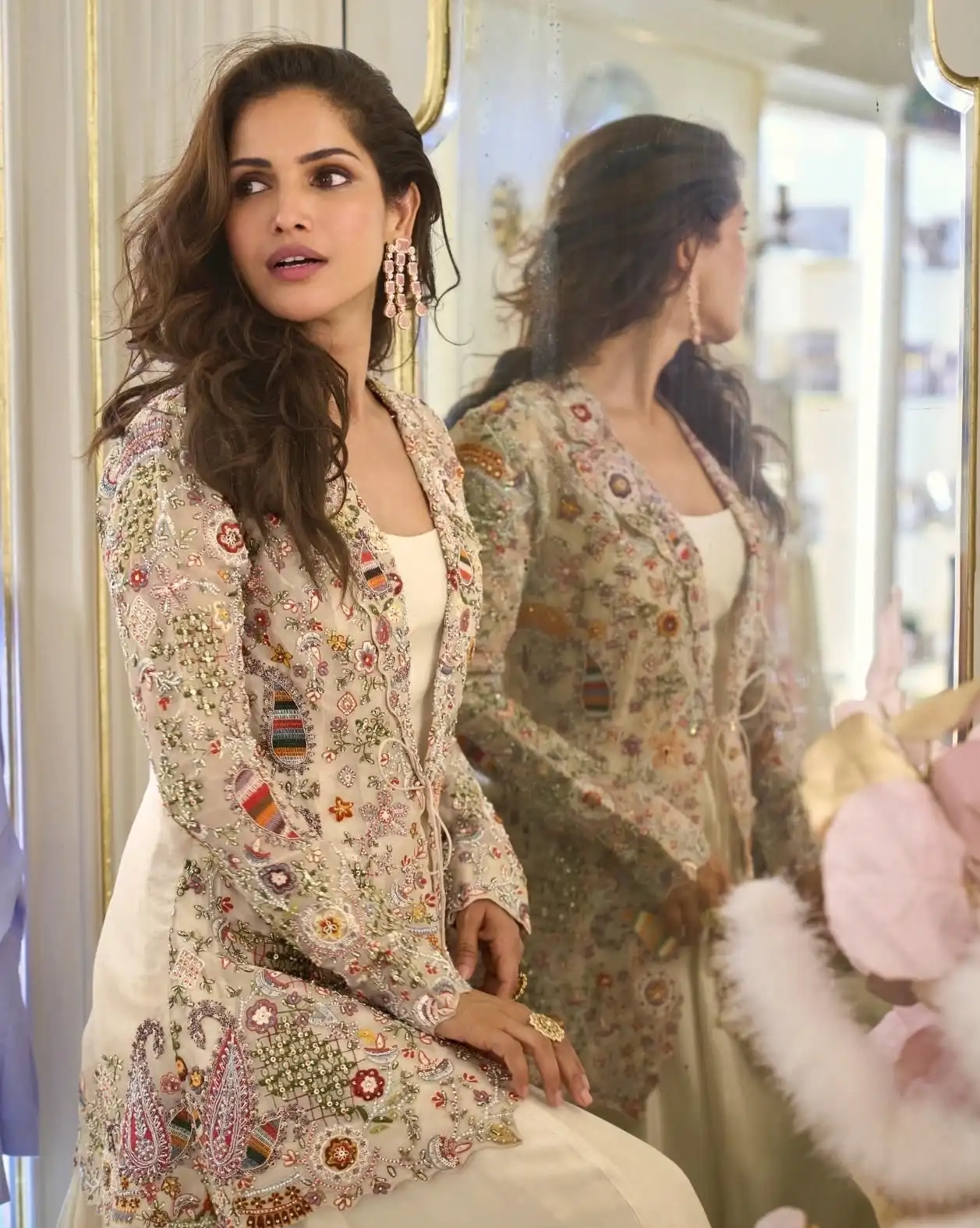 BELINA SILK BEADS EMBROIDERED GOWN - Image 7