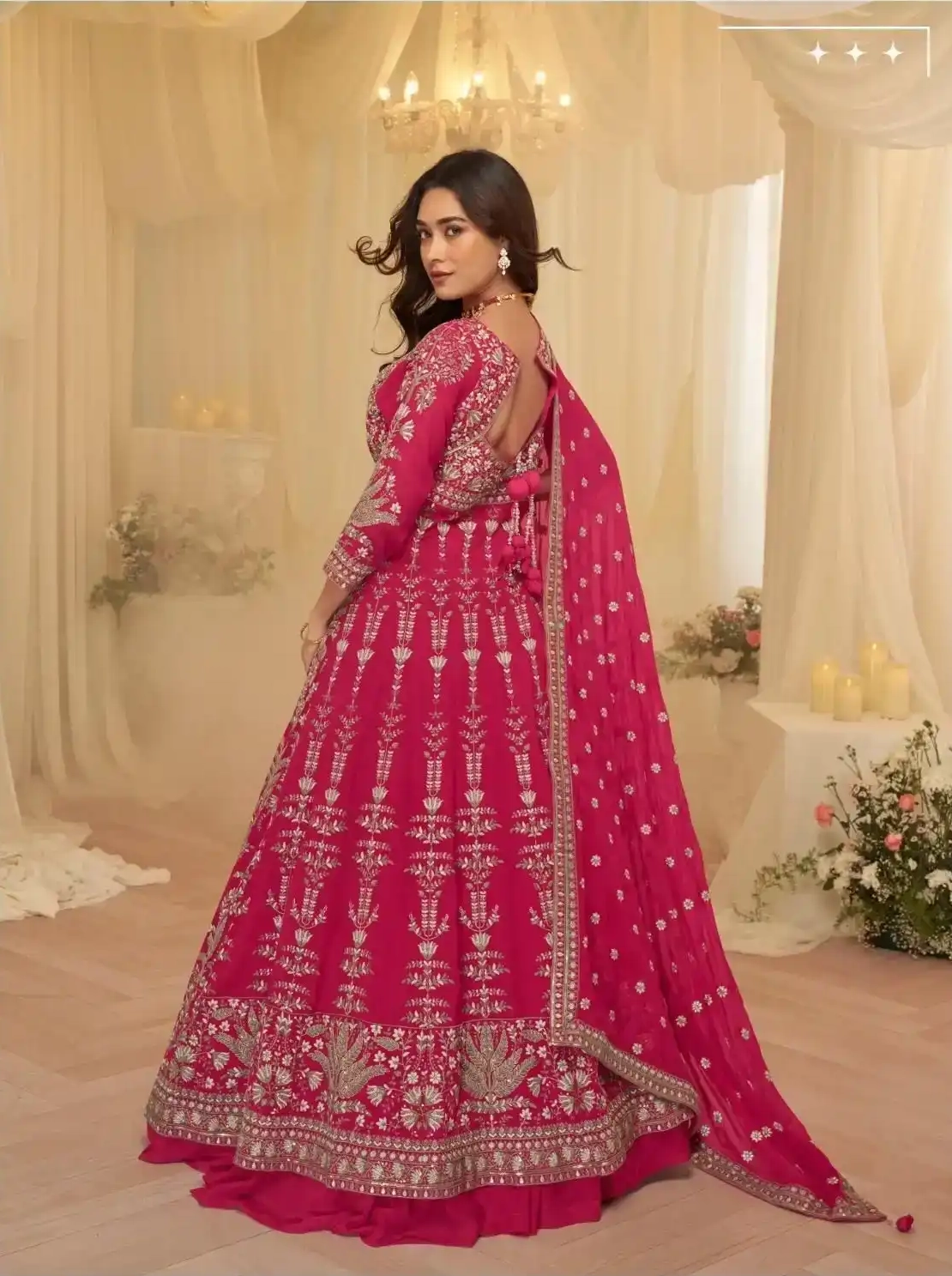 ROOP REAL GEORGETTE TOP WITH SKIRT AND DUPATTA - Image 7