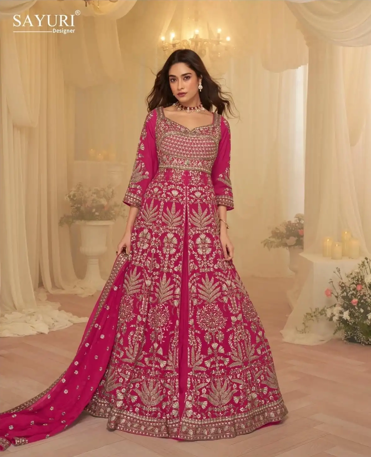 ROOP REAL GEORGETTE TOP WITH SKIRT AND DUPATTA - Image 6