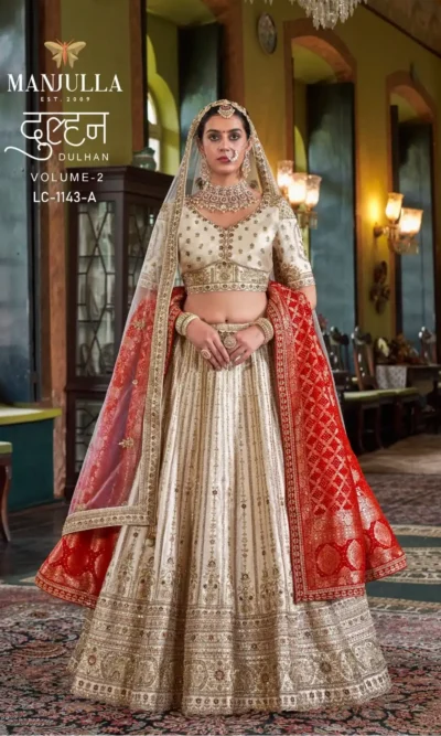 DULHAN  TONE SILK LEHENGA CHOLI -1