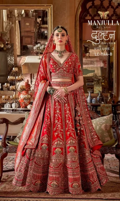 DULHAN  TONE SILK LEHENGA CHOLI-3