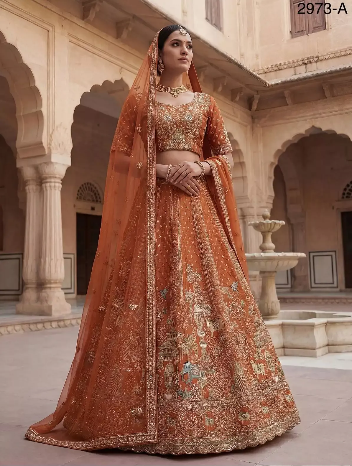 SILK EMBROIDERED BRIDAL LEHENGA CHOLI
