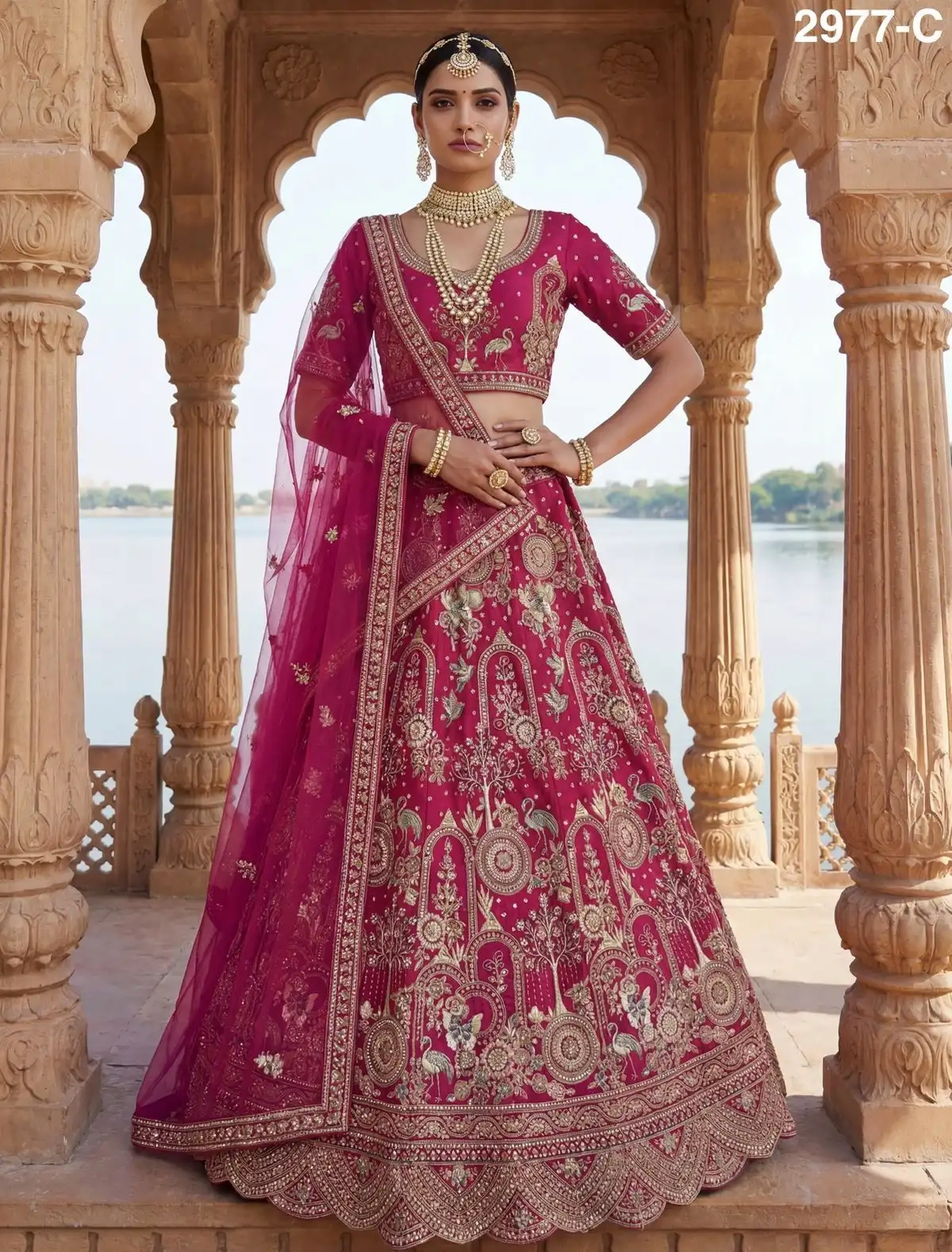SILK LEHENGA CHOLI GOLDEN DORI WORK - Image 5