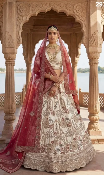 SILK LEHENGA CHOLI GOLDEN DORI WORK