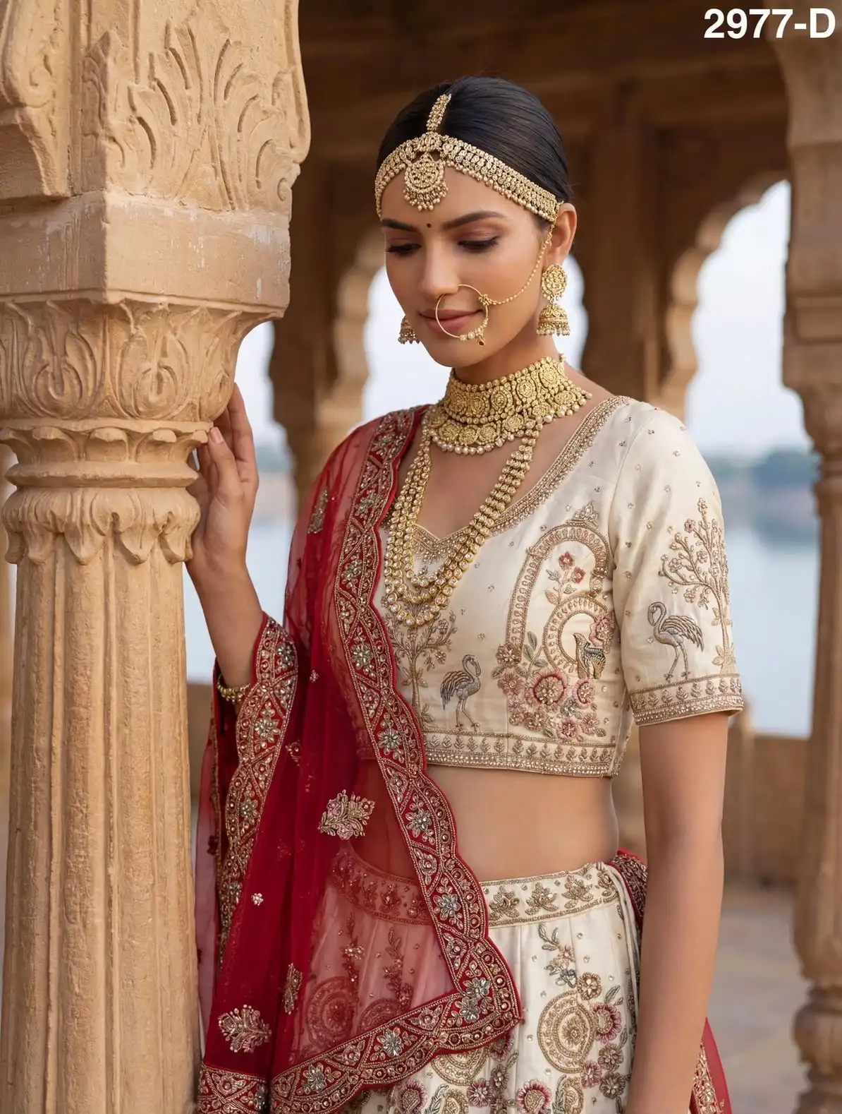 SILK LEHENGA CHOLI GOLDEN DORI WORK - Image 2