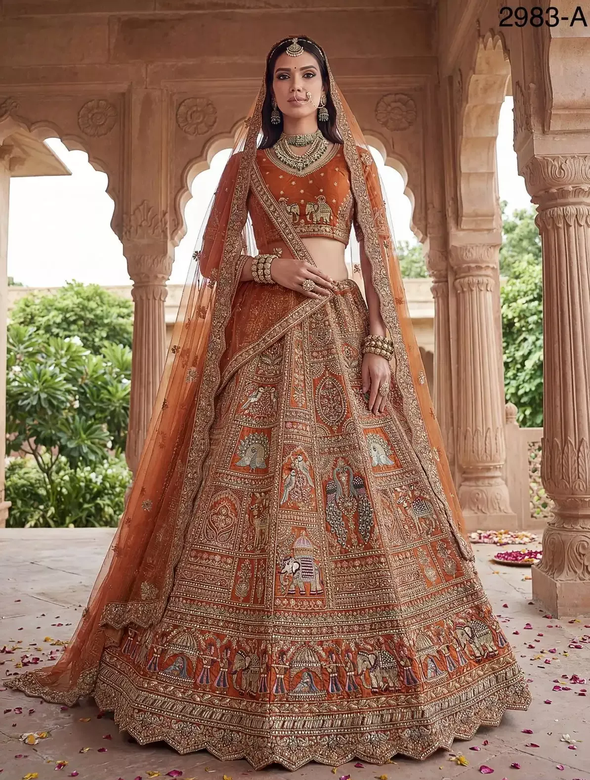 SILK BRIDAL LEHENGA CHOLI WITH ZARI WORK
