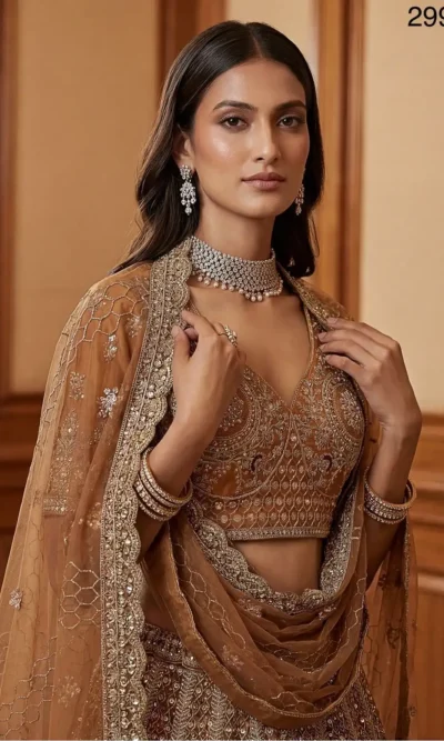 BRIDAL NET LEHENGA CHOLI