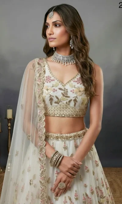 HEAVY NET LEHENGA CHOLI