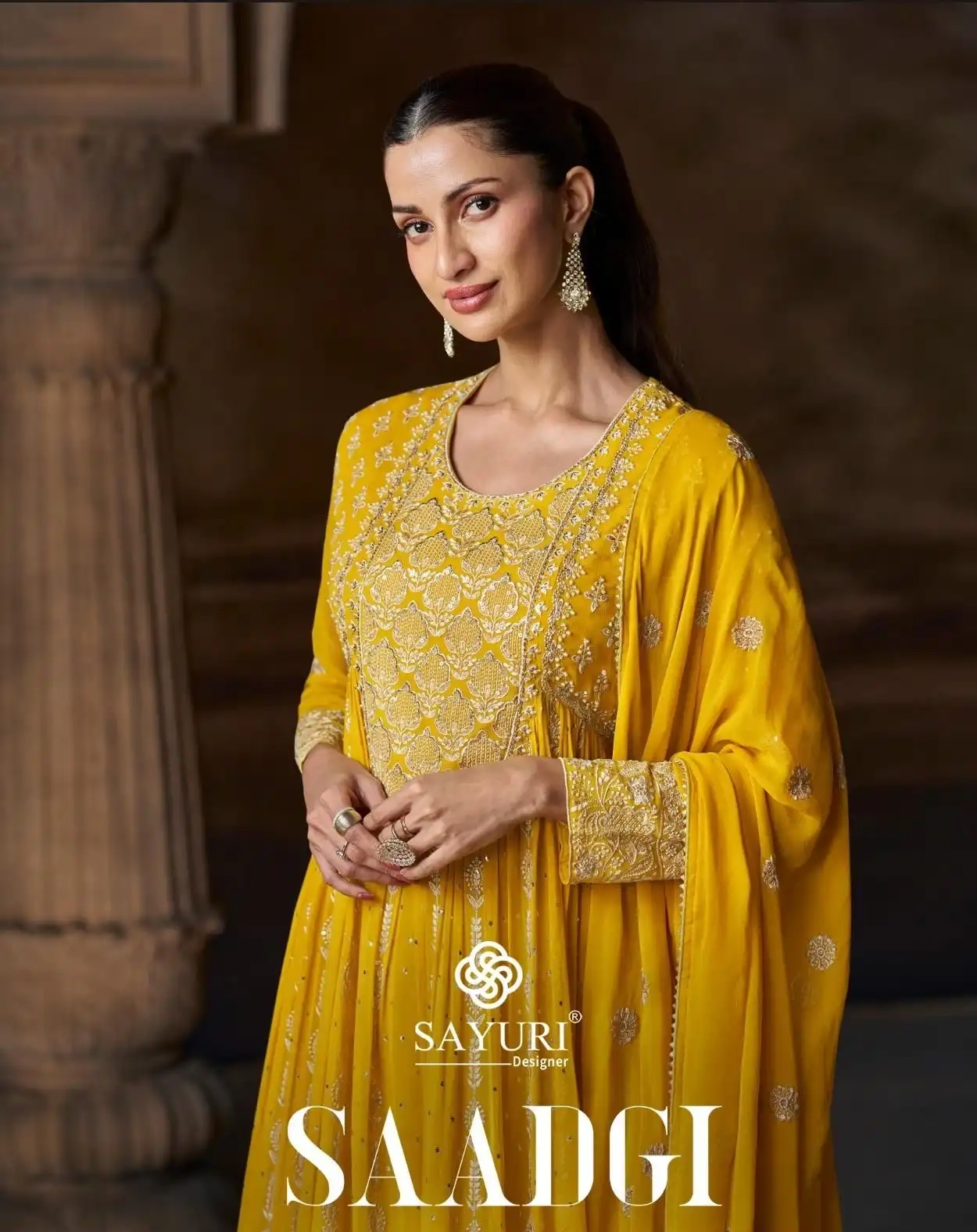 SAADGI GEORGETTE GOWN WITH DUPATTA - Image 3