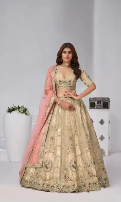 BEAUTIFUL BANARASI SILK LEHENGA CHOLI-3