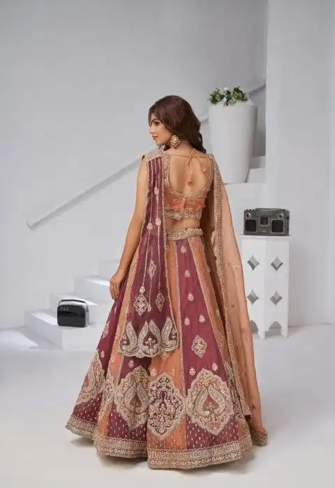 BEAUTIFUL GEORGETTE TISSUE LEHENGA CHOLI-1 - Image 7