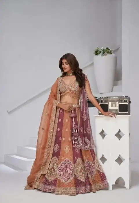 BEAUTIFUL GEORGETTE TISSUE LEHENGA CHOLI-1 - Image 9