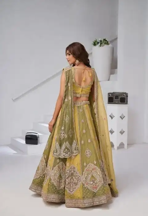 BEAUTIFUL GEORGETTE TISSUE LEHENGA CHOLI-1 - Image 4