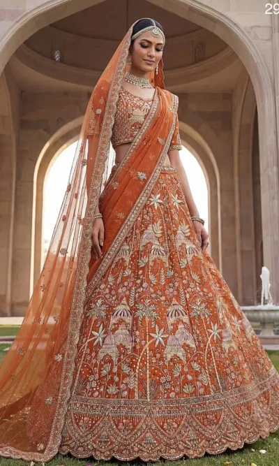 SILK THREAD WORK BRIDAL LEHENGA CHOLI