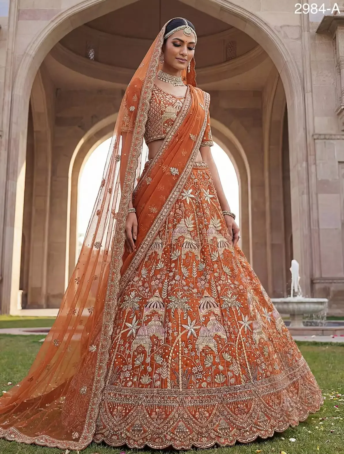 SILK THREAD WORK BRIDAL LEHENGA CHOLI