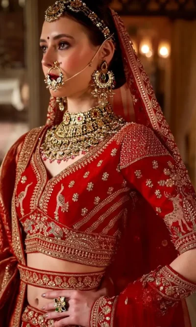 DULHAN  BRIDAL TONE SILK LEHENGA CHOLI -5