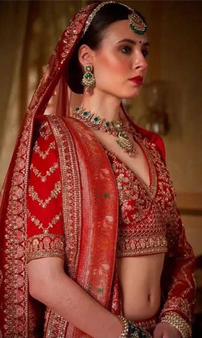 DULHAN  BRIDAL TONE SILK LEHENGA CHOLI-6