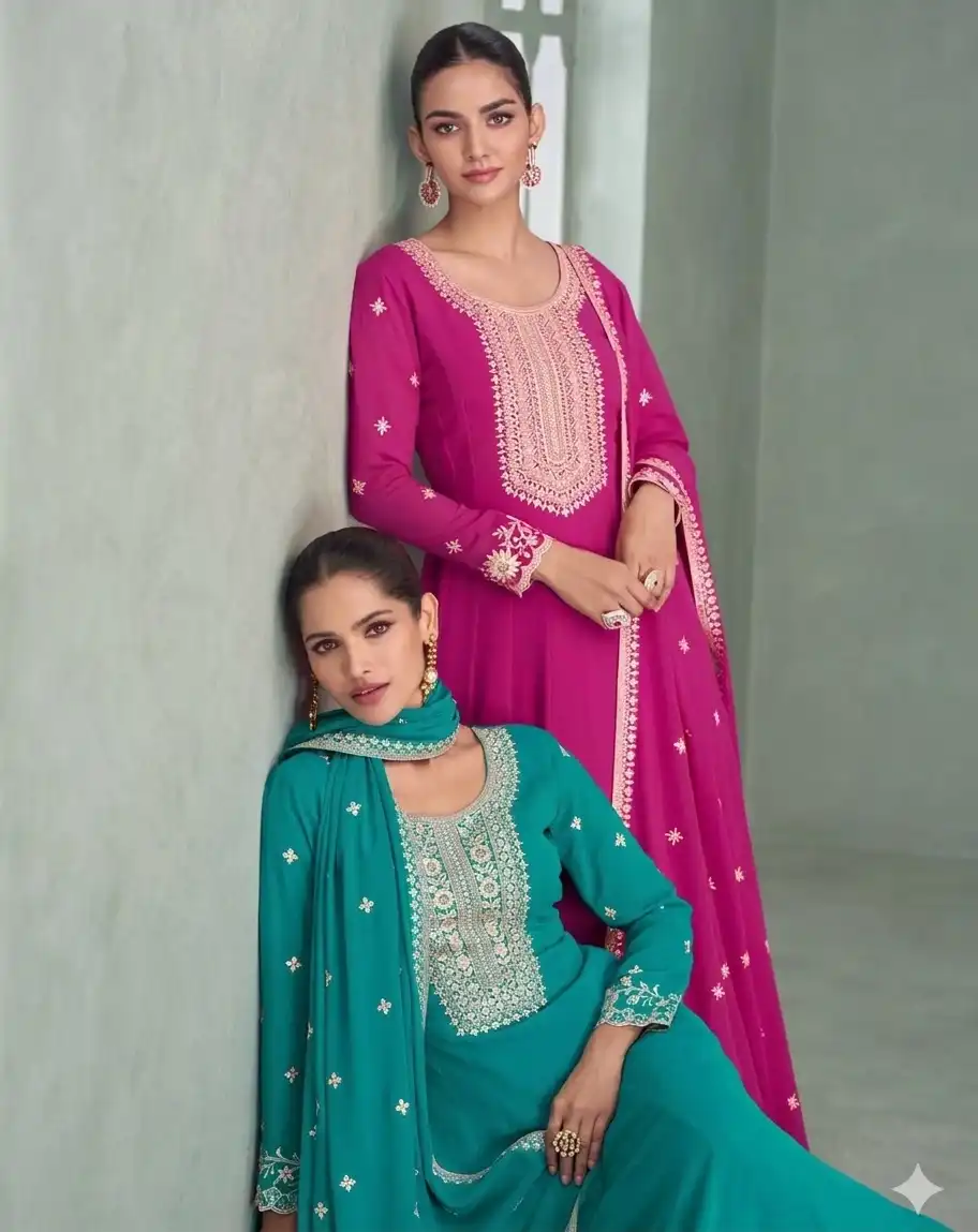 PURVA PREMIUM REAL GEORGETTE EMBROIDERED